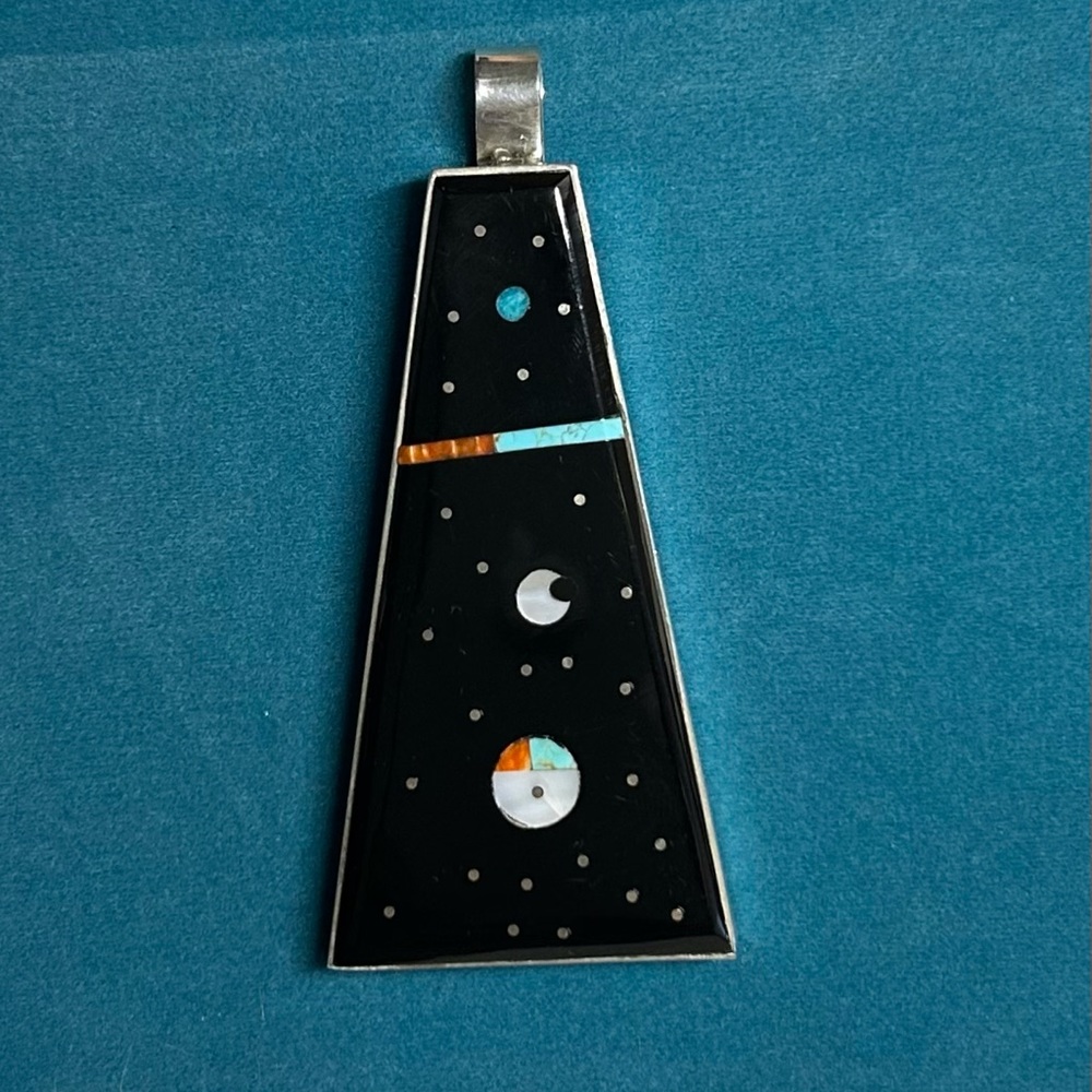 NWT Navajo Handmade Harold Smith Night Sky Inlay Pendant